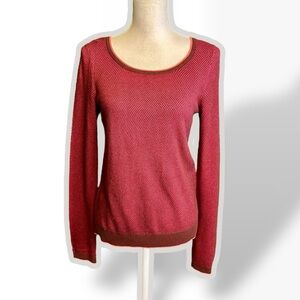 The North Face ‘MT. TAM’ Pink & Brown Woven Cashmere-Blend Sweater Size Small